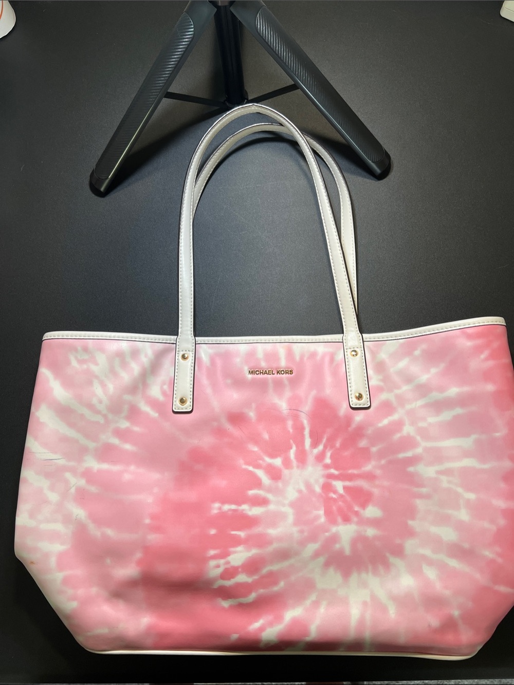 Michael Kors Pink and White Tie-Dye Tote